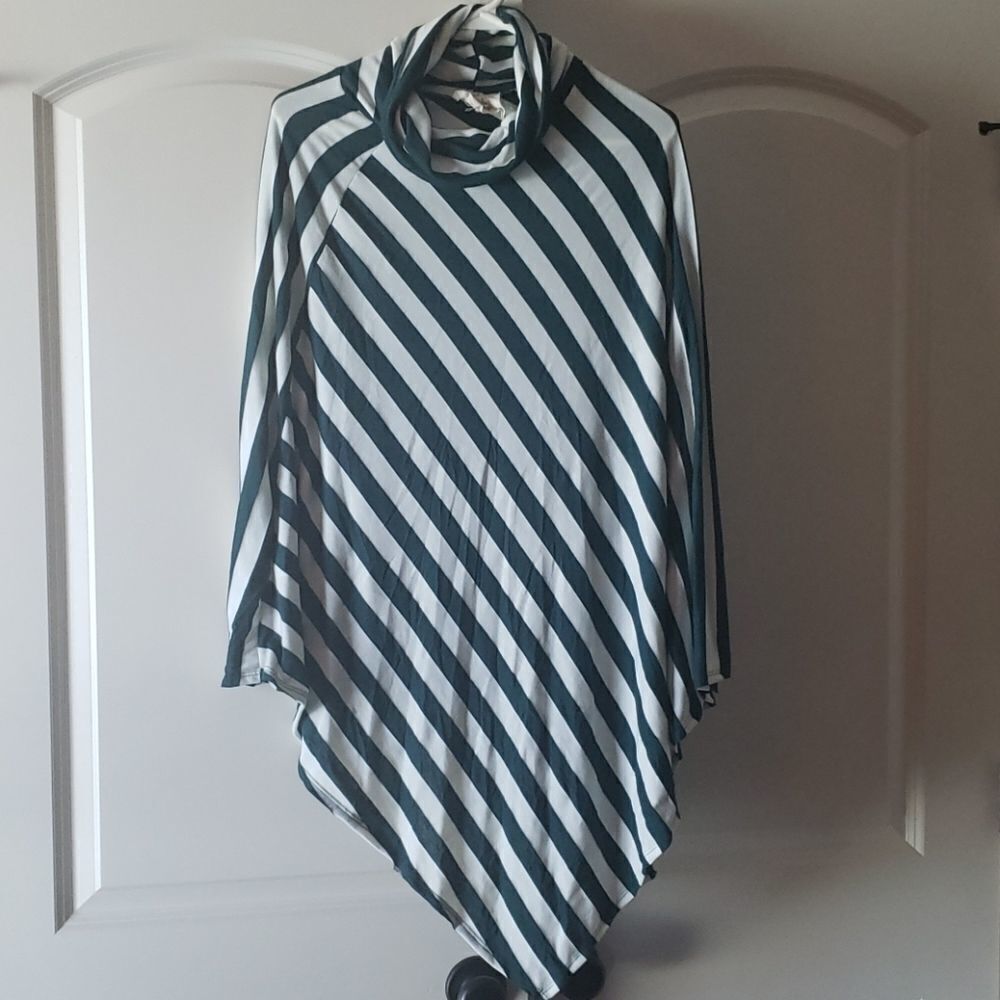 A𝅺nthropologie Fantastic Fawn‎ Green and White Striped Skirt Size Medium